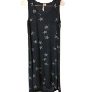Cable and Gauge blue sleeveless dress with stars size small EUC